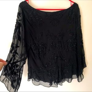 JKara New York Black Beaded Top